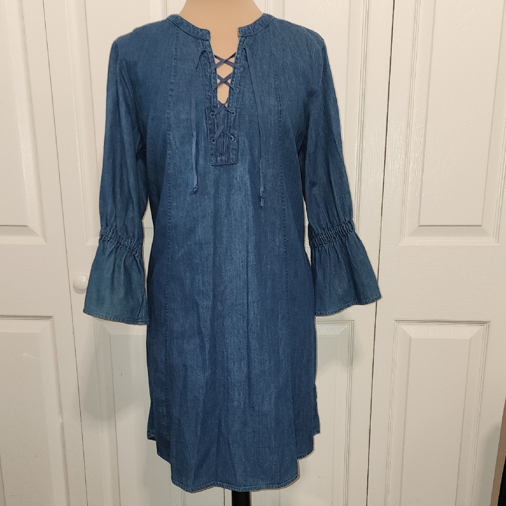 GAP Denim Lace-Up Dress